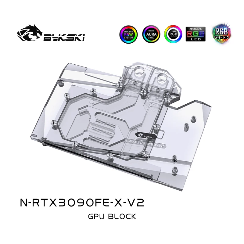 Bykski GPU Water Block За видеокартата NVIDIA RTX3090 Founder Edition,3090 VGA Cooler A-RGB/RGB N-RTX3090FE-X-V2