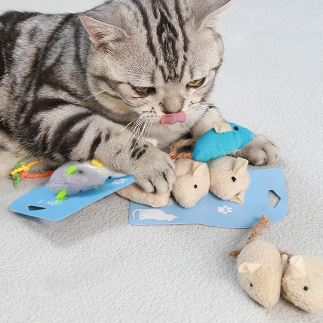 3 бр./компл. Котка Toys Mouse Shape Plush Bite Resistant Interactive Catnip Играта На Котка Bite Toy Пет Доставки Пет Accessories Dropshipping