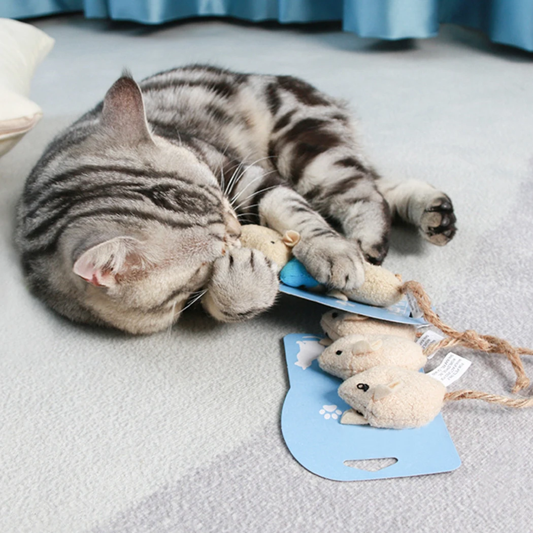 3 бр./компл. Котка Toys Mouse Shape Plush Bite Resistant Interactive Catnip Играта На Котка Bite Toy Пет Доставки Пет Accessories Dropshipping