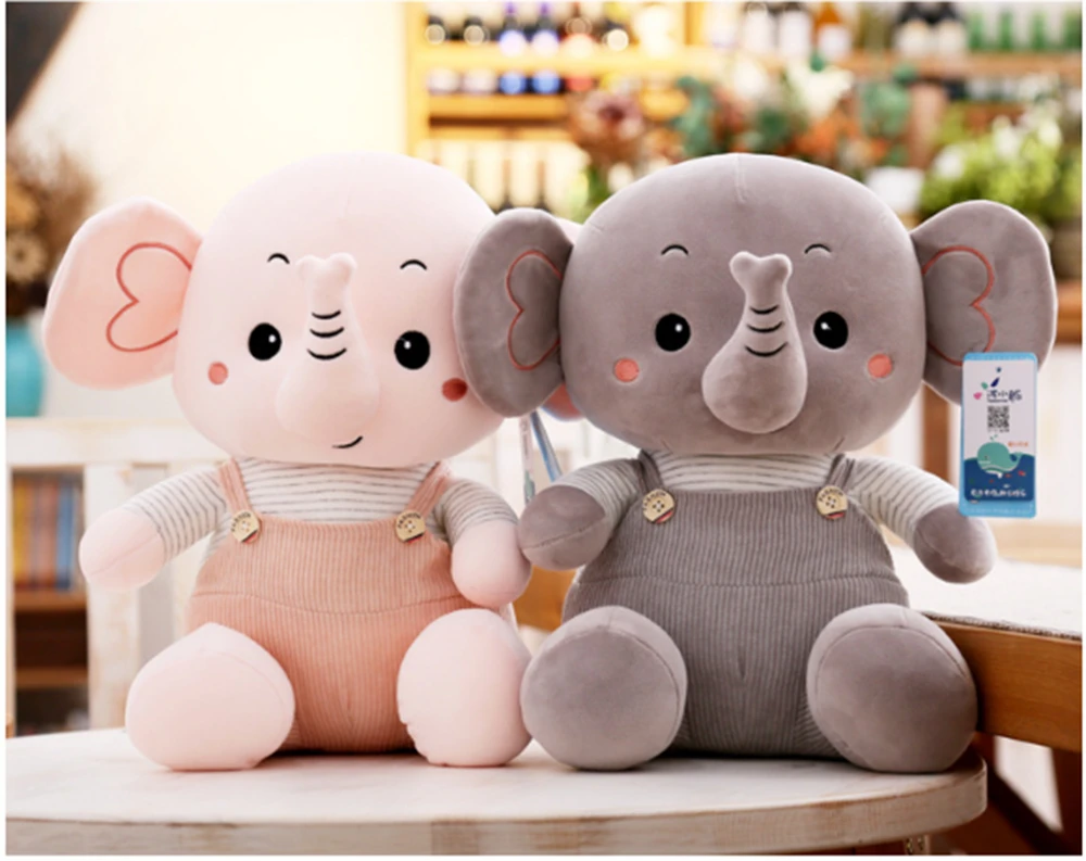 24 см Сладък слон кукла пълнени слон бебе слон кукла Парцал кукла Сватбен подарък за деца