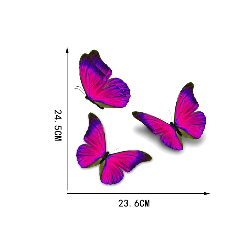 YOJA 23.6×24.5 СМ Три Летящи Пеперуди Модерни Стикери За Стена Творчески Карикатура на Домашен Тоалетна Украса T1-3271