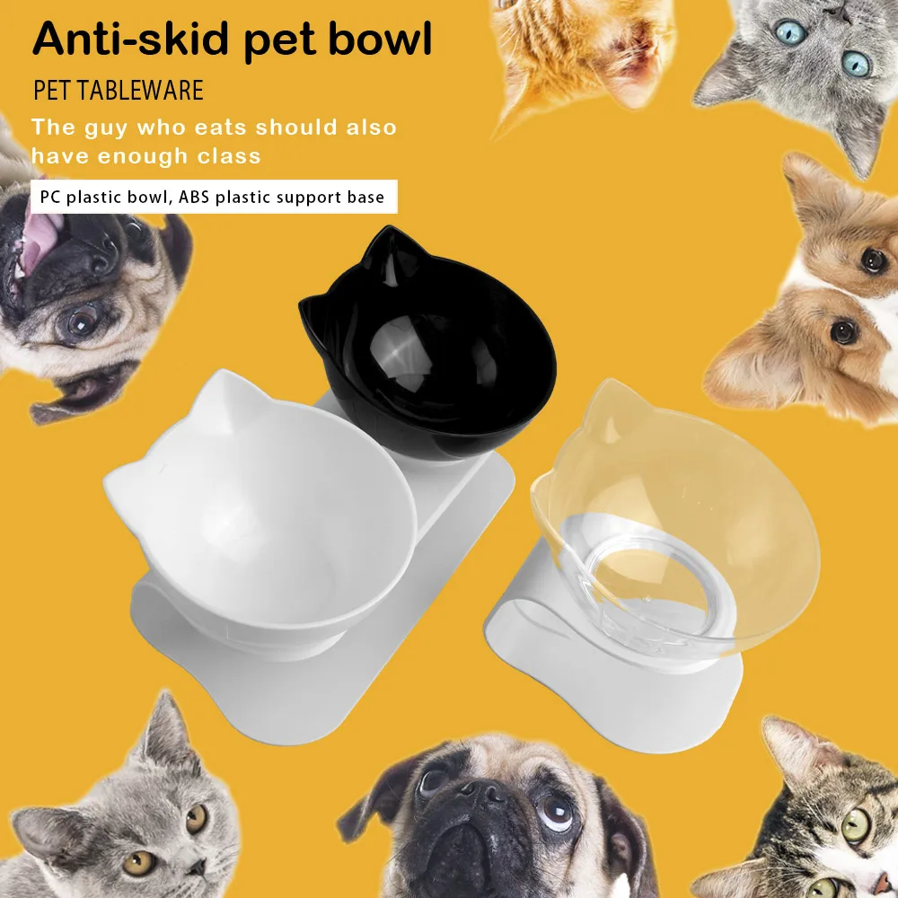 Нескользящие Водни Хранителни Купата За Котешки Аксесоари Pet Feeding Double Cat Bowls With Stand Dogs Food Bow Cat Product Supplies