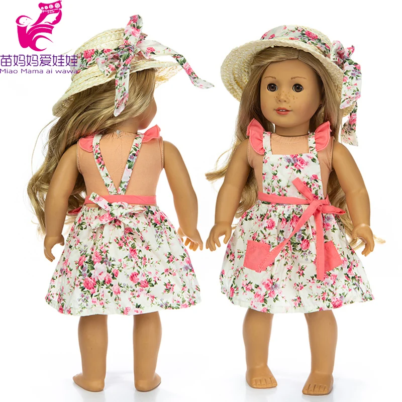 18 инча момиче кукла къща пазител рокля и шапка кукла дрехи облечи 45 см кукла облекло