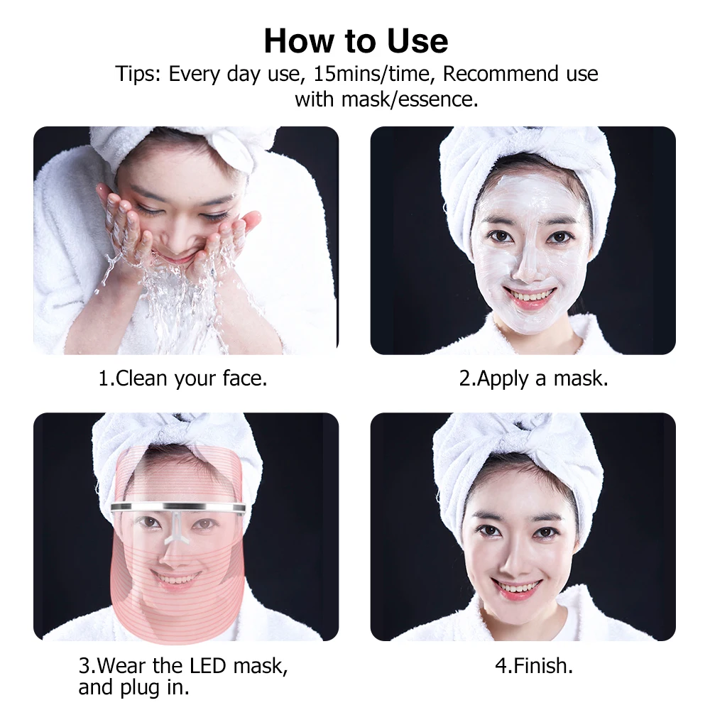 LED Photon Light Therapy Лицето Mask Wireless Use Облекчете Melanin Whitening Anti-aging Skin Tighten Photonic Skin Care