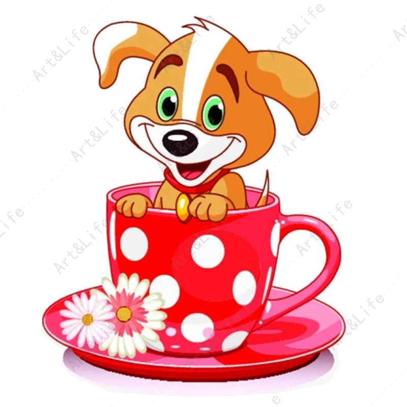 Сладко Cup Puppy Hot New Metal Cutting Die Stencil for Making Лексикон Album Birthday Paper Card Embassing Cut Die Стара Dogs