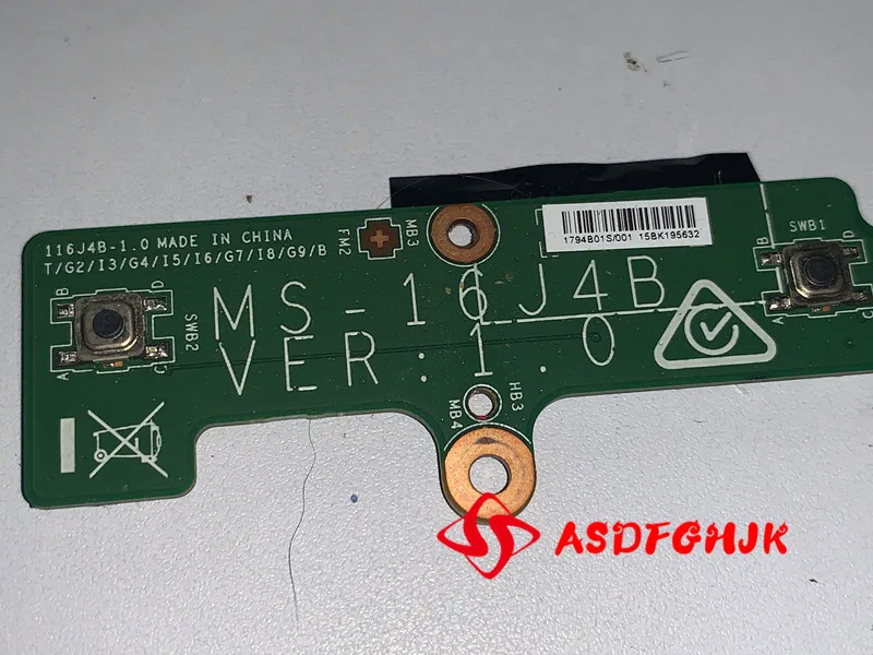 Ms-16j4b истински ЗА MSI power button board ge72 6qf Apache Pro ms-1794 Тестване на Бърз кораб